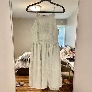 Zara Mint Chiffon Embroidered Midi-dress